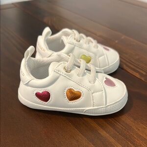Kurt Geiger White and Pink Sneakers with Heart Details